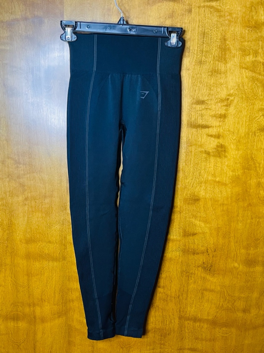 Gymshark Seamless Ribbed Leggings Blue High Waisted Athletic Size Small